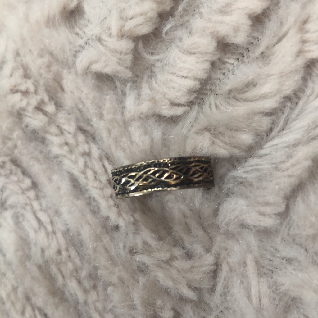 Toe Ring, Silver & Black, Adjustable